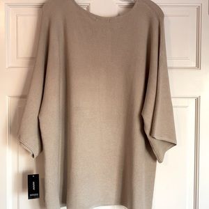 Alfani 3/4 sleeve crew neck sweater - oatmeal taupe color
